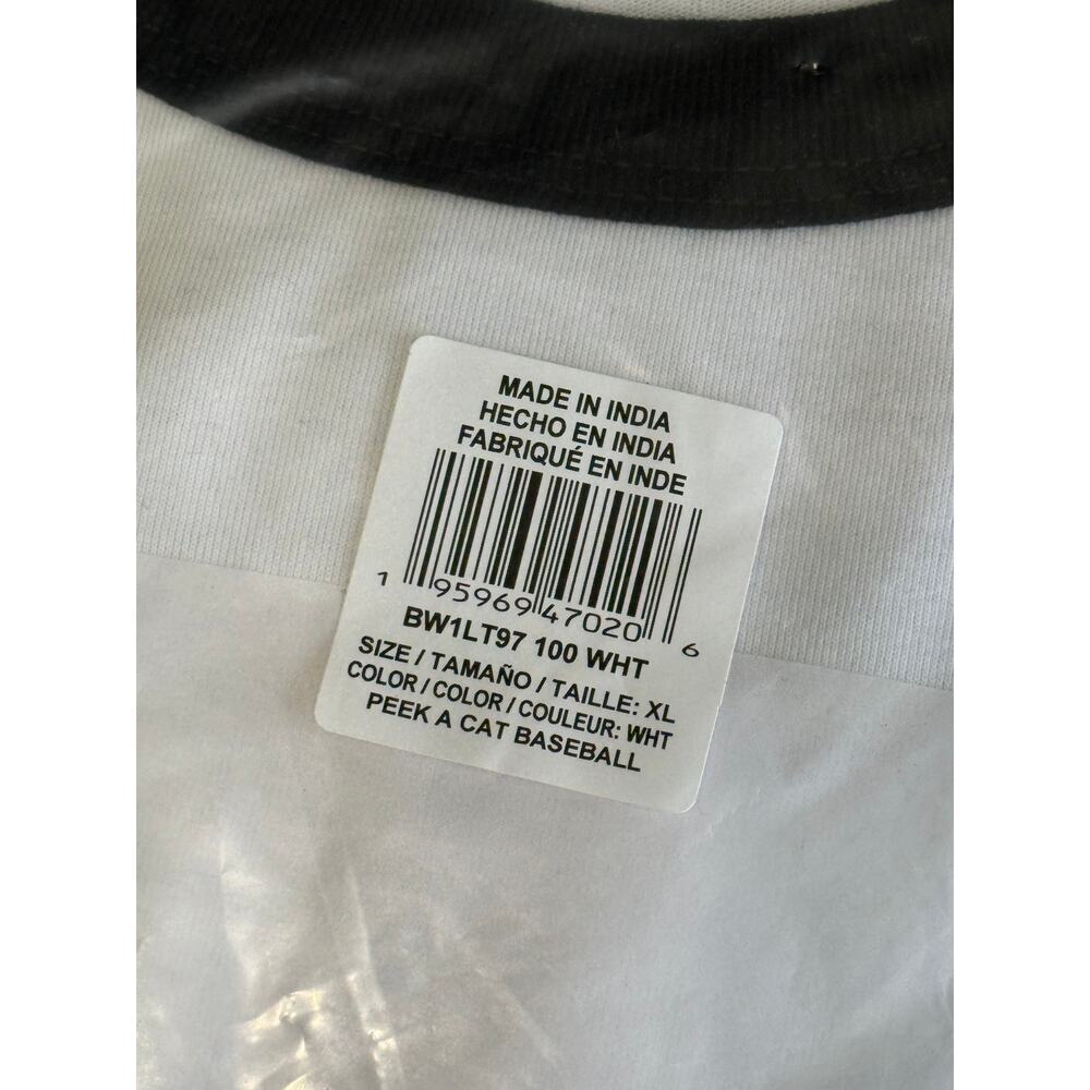 SKECHERS BOBS Peek A Cat Baseball Tee XL 3/4 Sleeve Graphic Shirt NWT - Picture 6 of 6